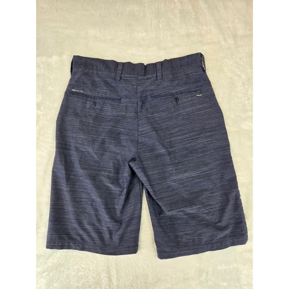 Hurley Mens Hybrid Walk Shorts Navy Blue‎ Heathered Stretch Size 30 AJ6449